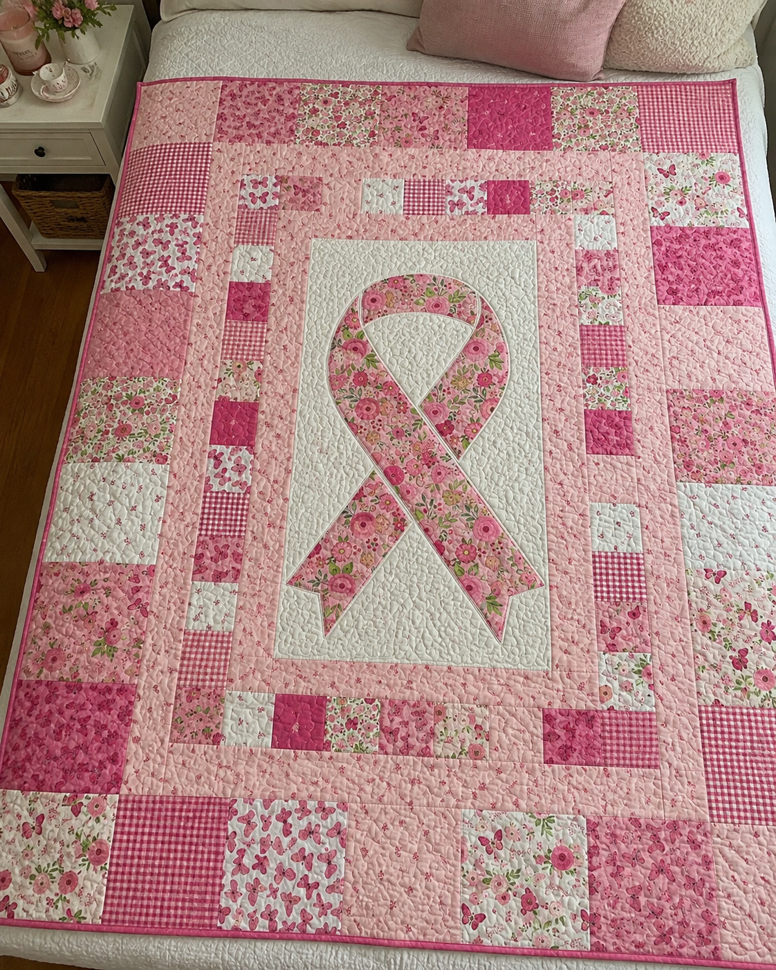 Strength In Pink Hope Free Quilt Pattern